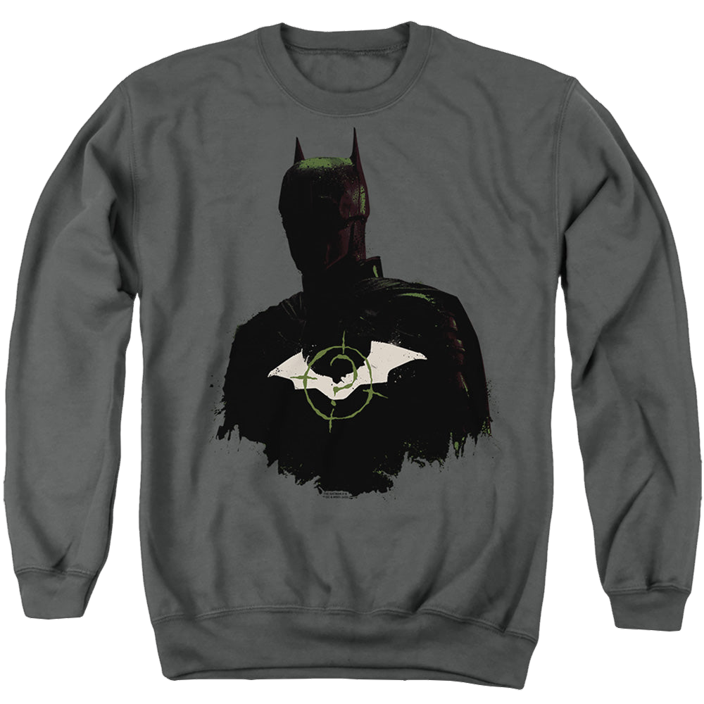 The Batman (2022) Silhouette With Riddler Logo - Men's Crewneck Sweatshirt