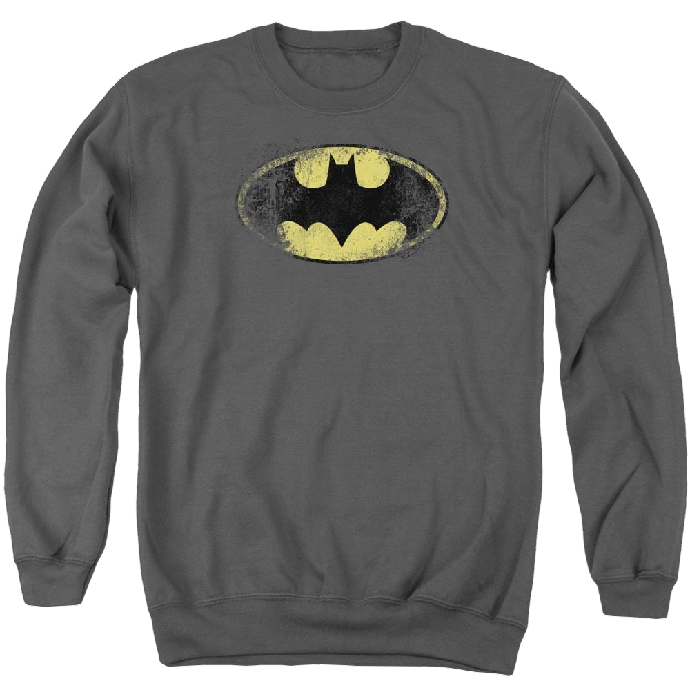 Batman Destroyed Logo - Men's Crewneck Sweatshirt