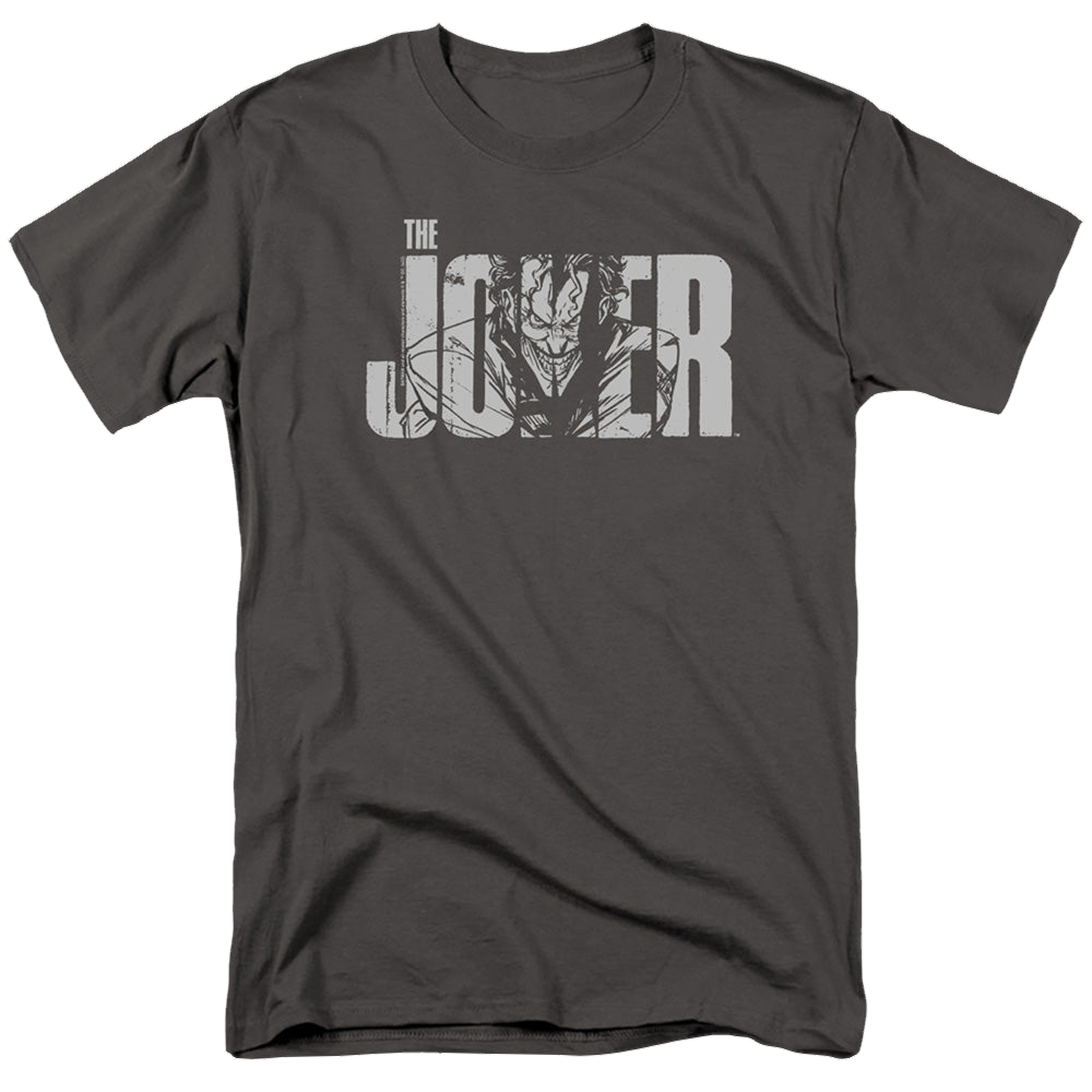 The Batman (2022) Joker Text On Gray - Men's Regular Fit T-Shirt