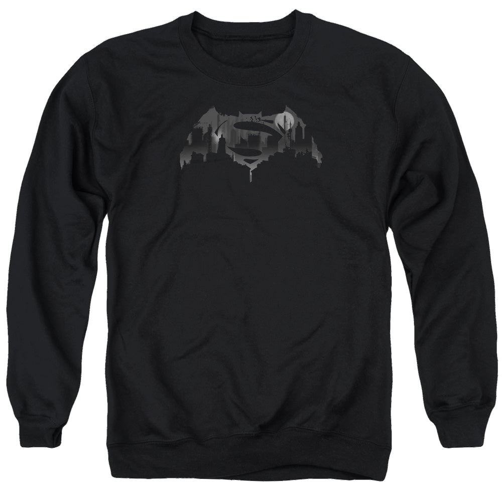 Batman v Superman Cityscape Logo - Men's Crewneck Sweatshirt