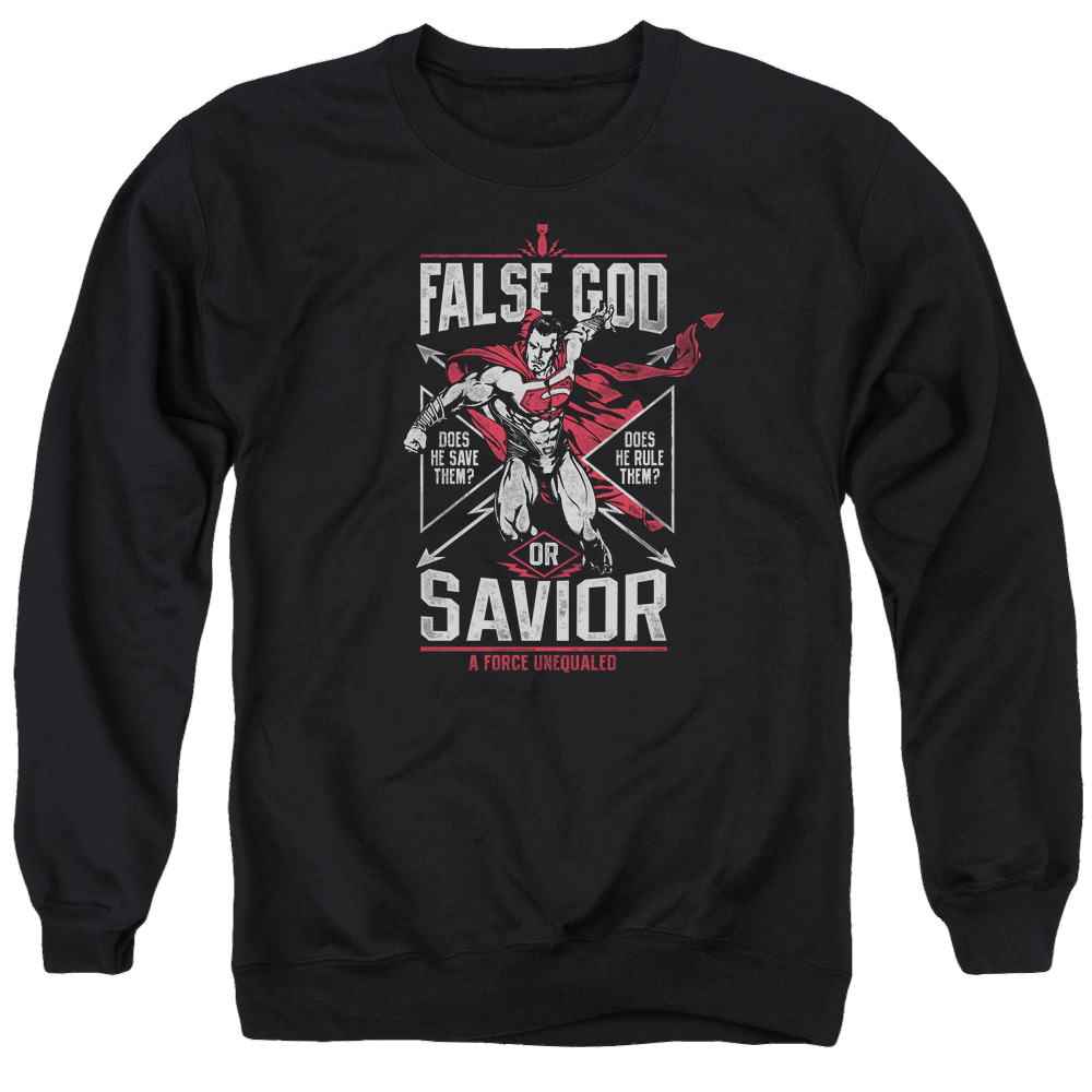 Batman v Superman False God Or Savior - Men's Crewneck Sweatshirt