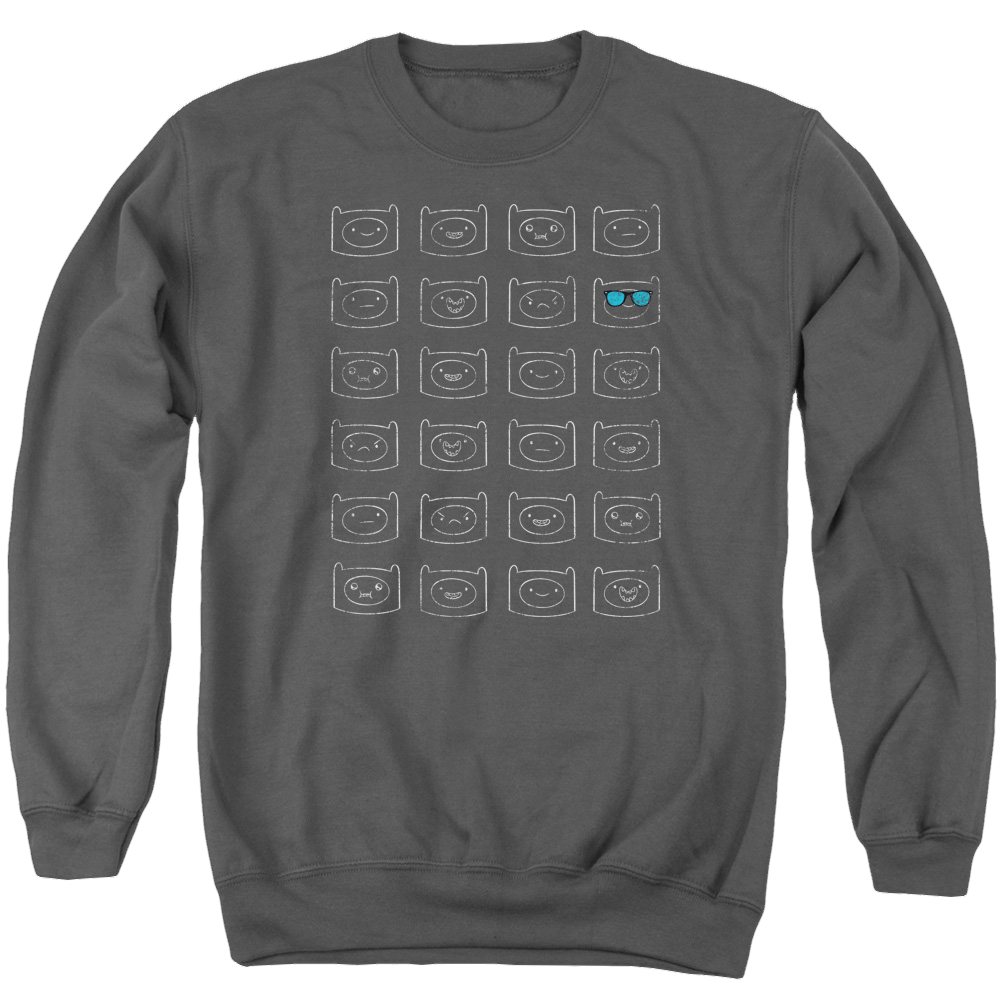 Adventure Time Finn Faces - Men's Crewneck Sweatshirt