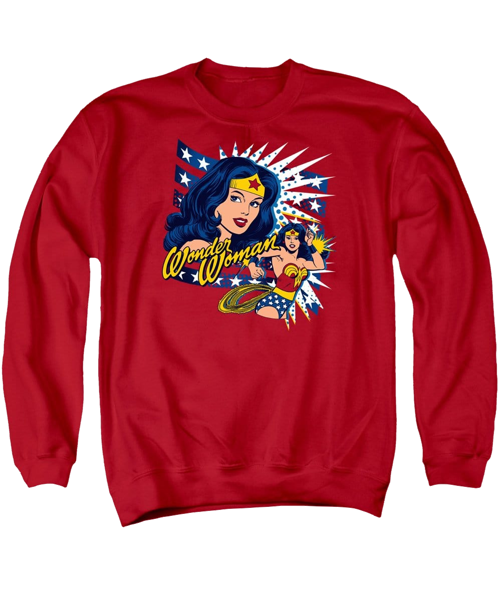 Wonder Woman Print Crew Neck Sweatshirt with Long Sleeves