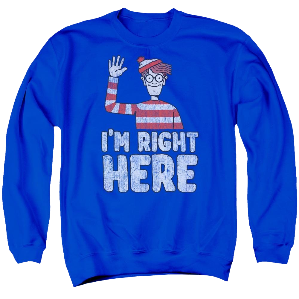 Where's Waldo Im Right Here Men's Crewneck Sweatshirt