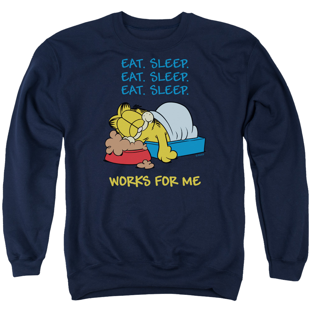 Garfield Works For Me - Men's Crewneck Sweatshirt