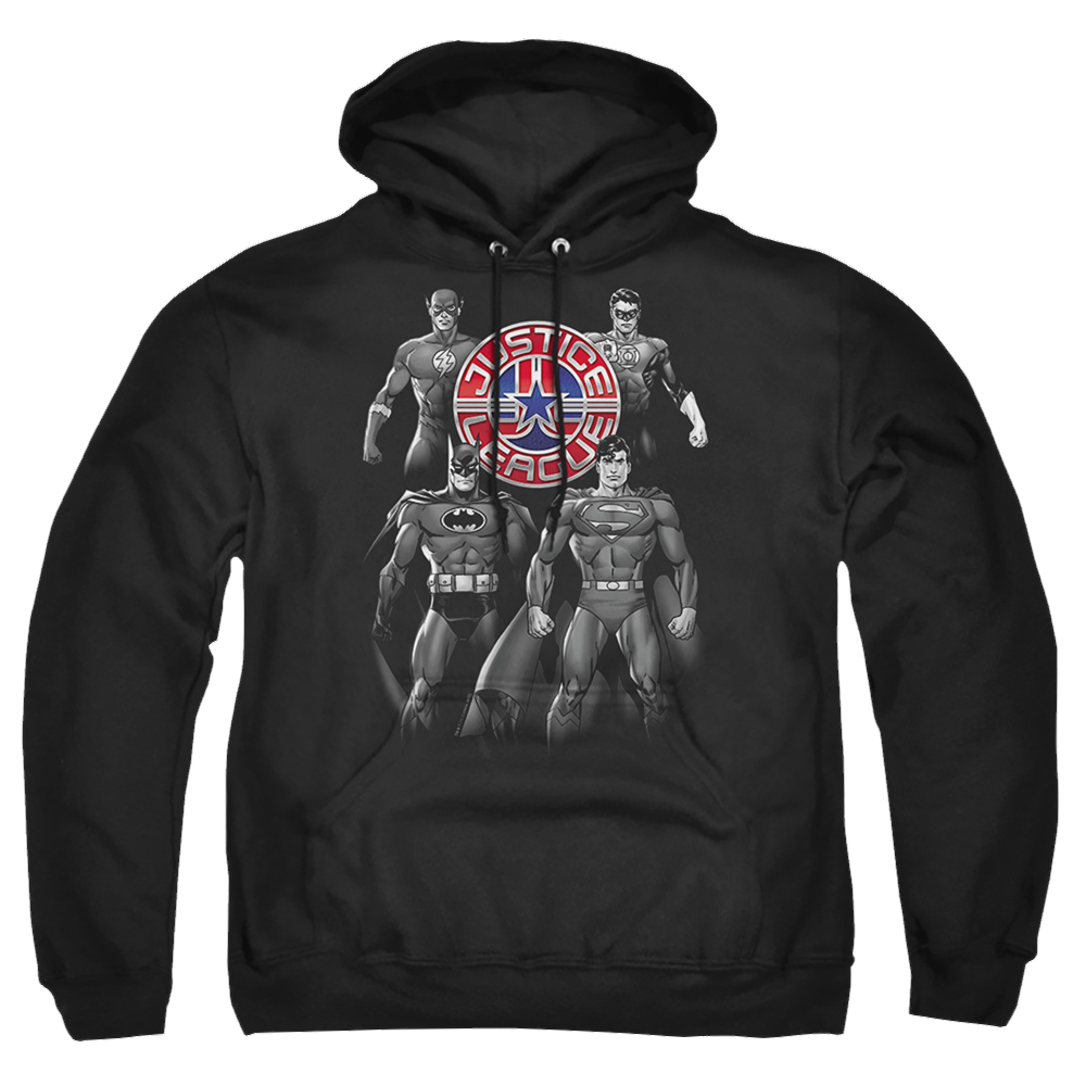 Justice League Shades Of Gray Pullover Hoodie