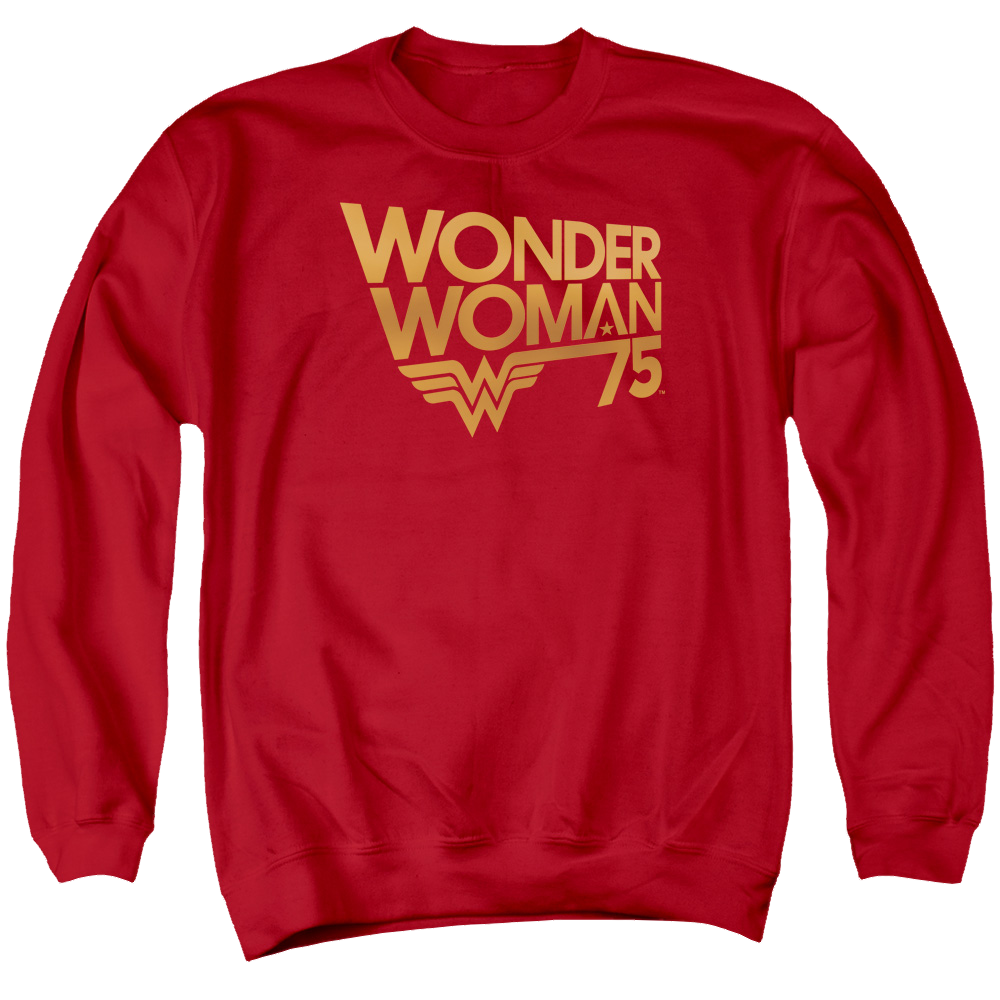 Wonder Woman Wonder Woman 75Th Anniversary Gold Logo - Men's Crewneck Sweatshirt