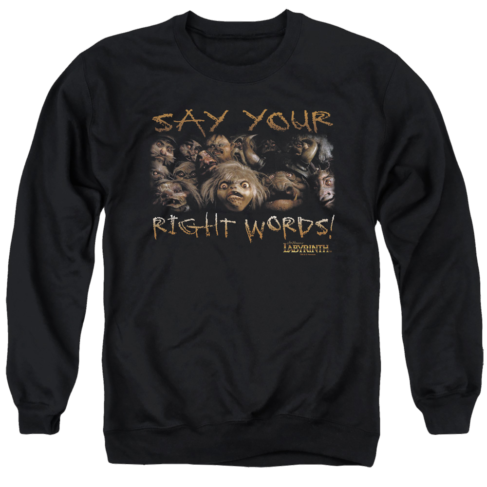 Labyrinth Say Your Right Words Men's Crewneck Sweatshirt