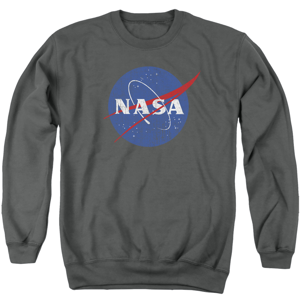 NASA Meatball Logo Distressed - Men's Crewneck Sweatshirt