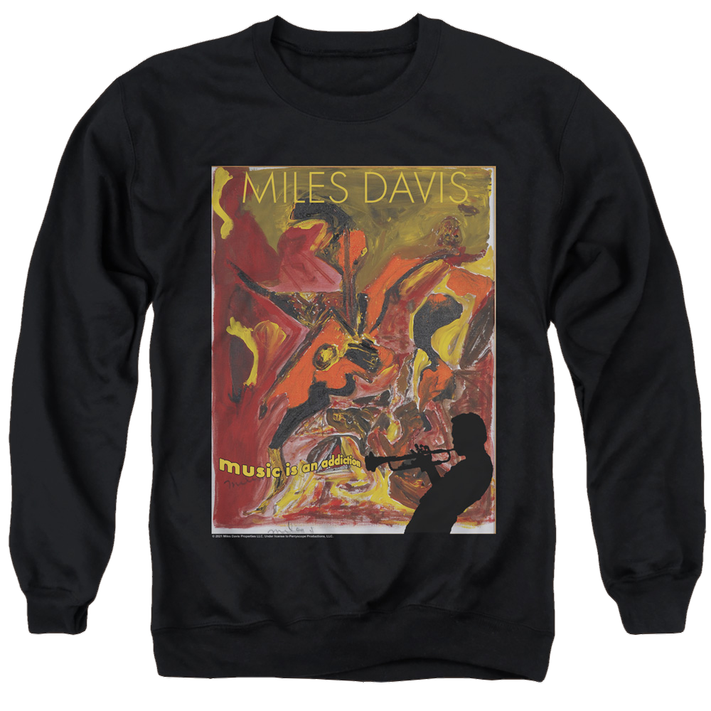 Miles Davis Music Is An Addiction - Men's Crewneck Sweatshirt