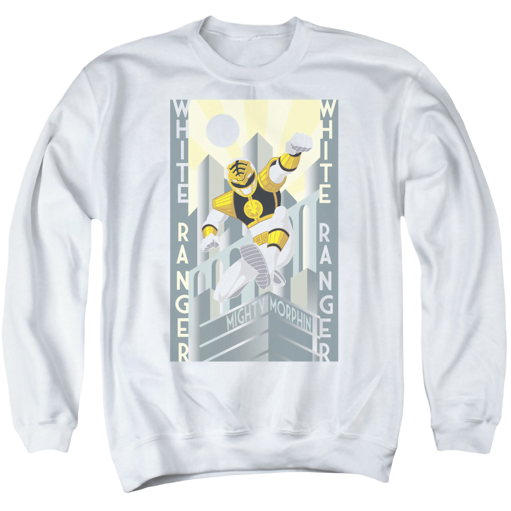 Mighty Morphin Power Rangers White Ranger Deco - Men's Crewneck Sweatshirt