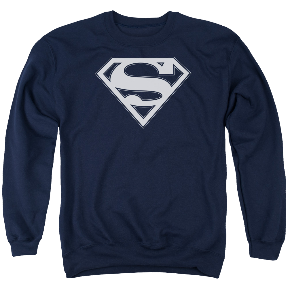 Superman Navy & White Shield - Men's Crewneck Sweatshirt