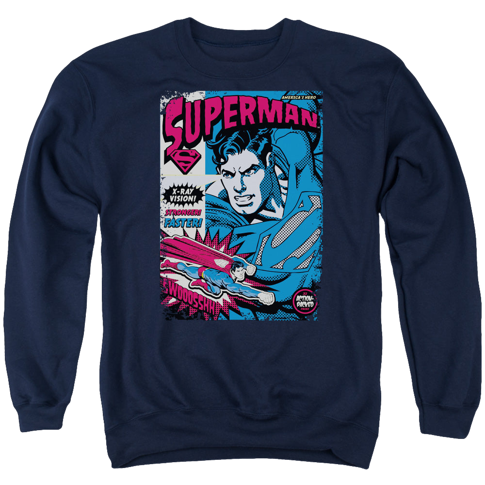 Superman Action Packed - Men's Crewneck Sweatshirt