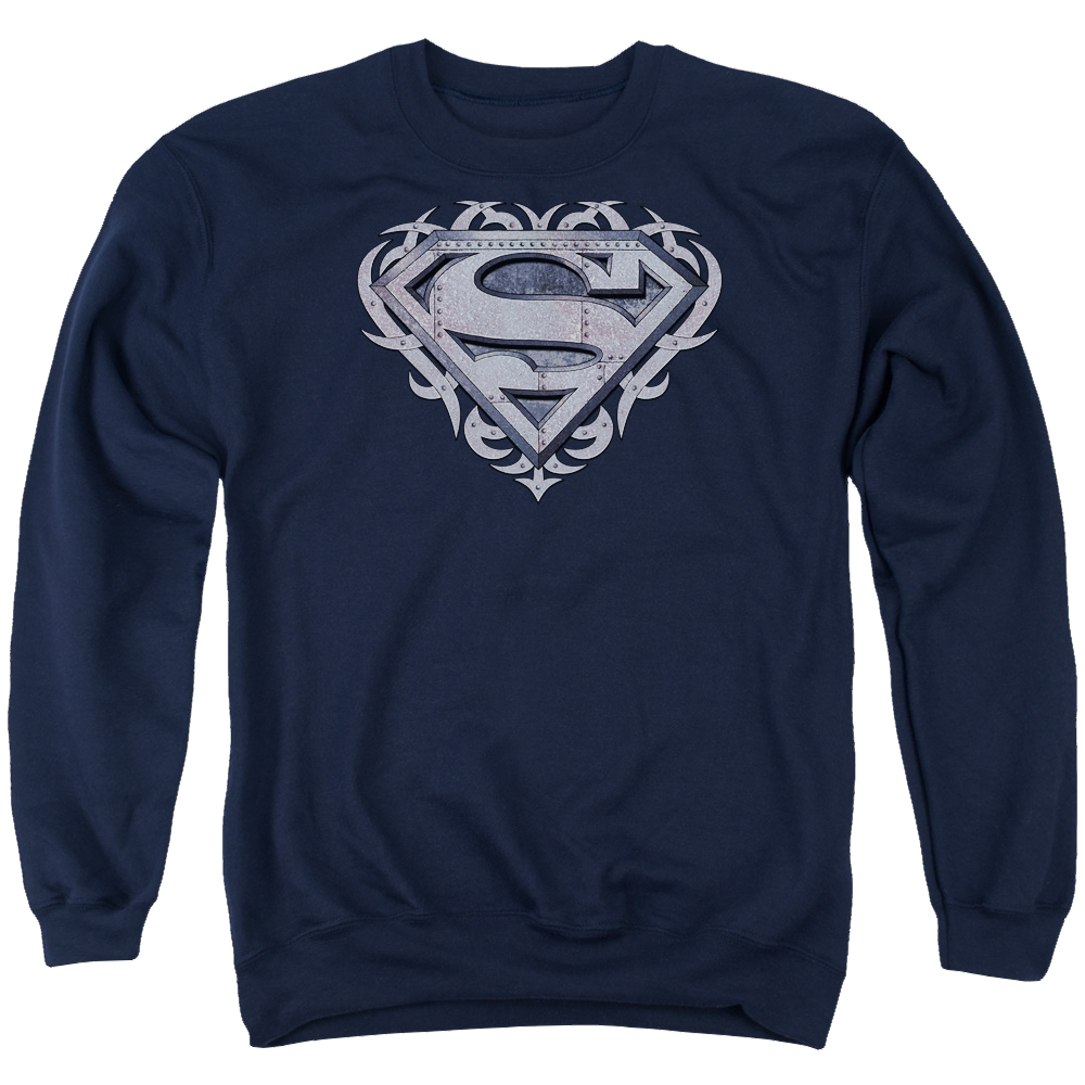 Superman Tribal Steel Shield - Men's Crewneck Sweatshirt