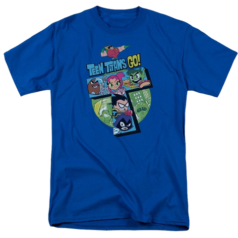 Teen Titans Go Characters And Logo Boy's Red T-shirt-M