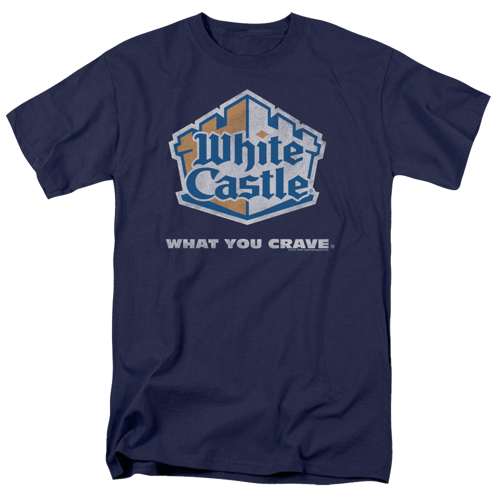 White Castle Distressed Logo - Men's Regular Fit T-Shirt