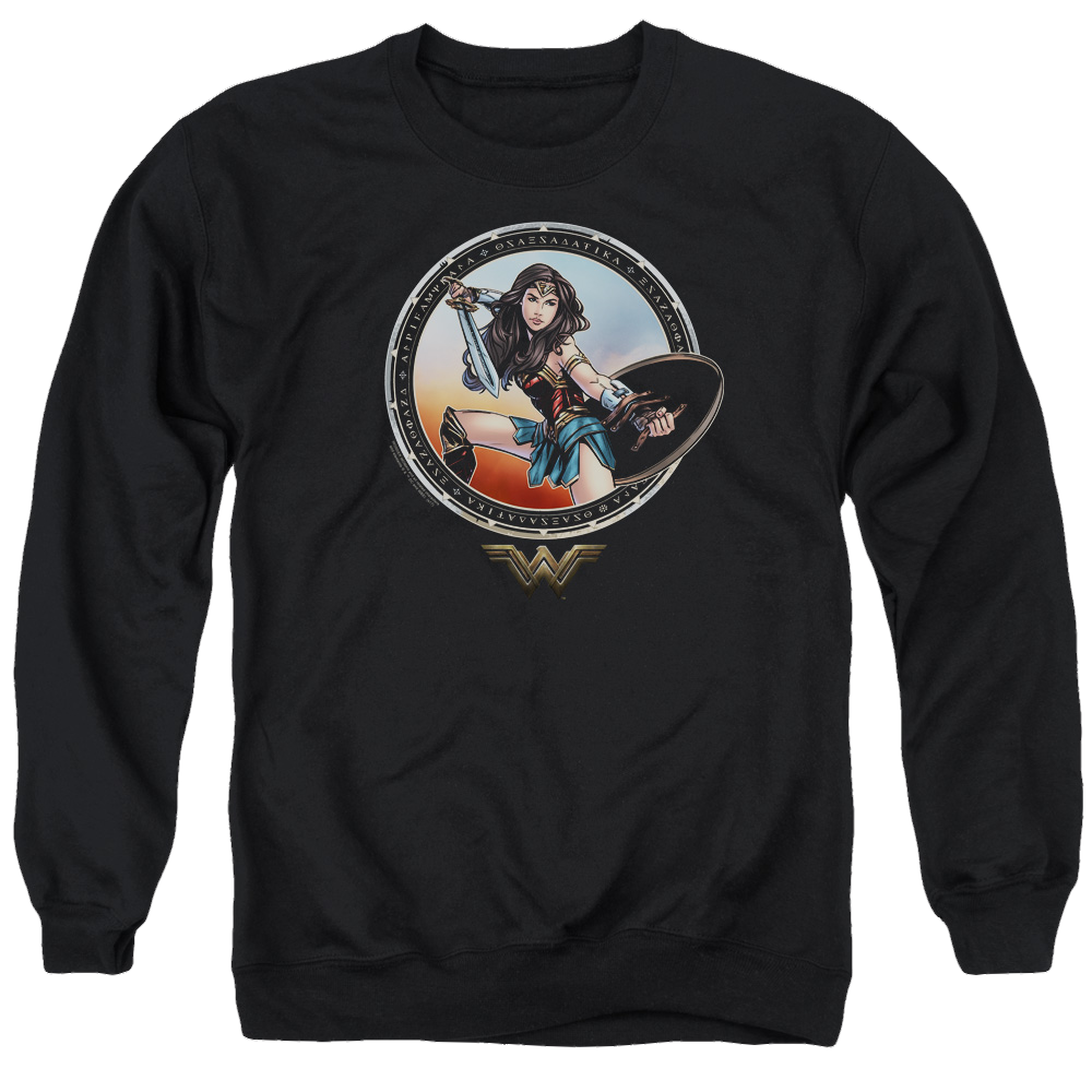 Wonder Woman Battle Pose Men's Crewneck Sweatshirt