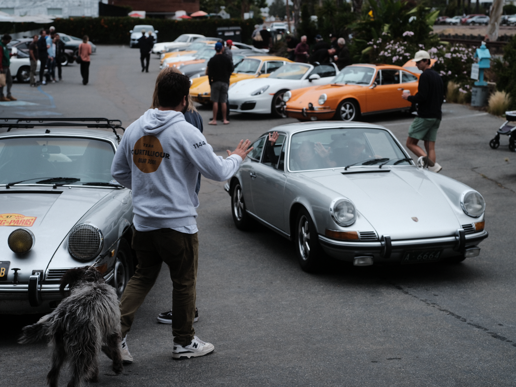 Fourtillfour Cafe Encinitas hosts a Porsches and Coffee gathering every first Saturday of every month bringing together aircooled and vintage Porsches