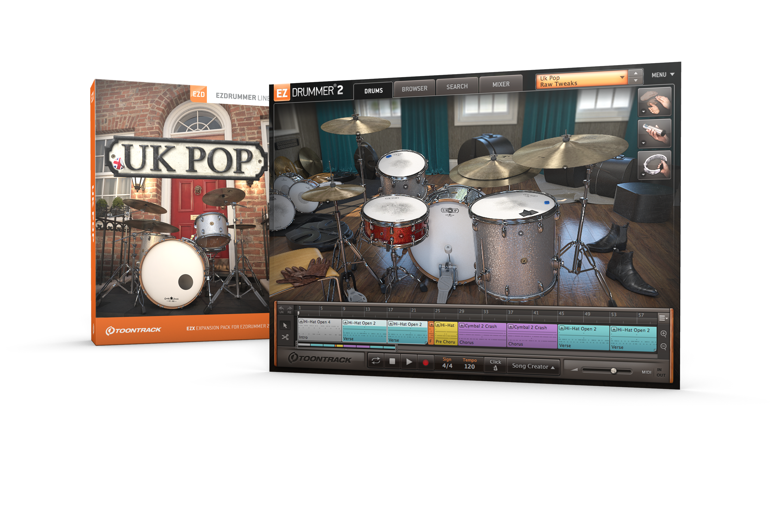 Pop uk. Toontrack. Toontrack - Custom shop EZX. Tama Toontrack. Toontrack - big Band EZX.