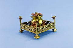 Brass inkwell