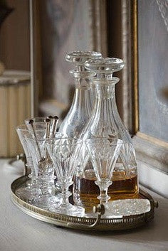 Decanters and glasses on tray