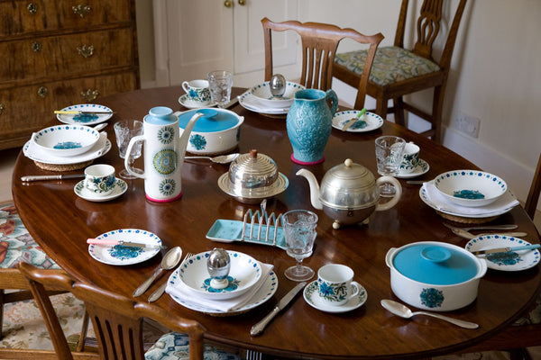 Colourful lunch table setting