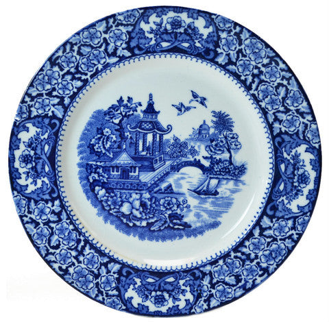 Blue and white dish