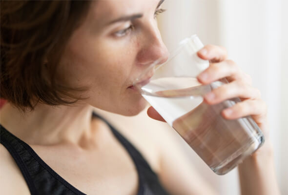 woman drinking water