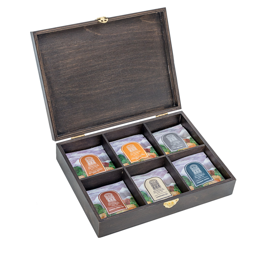 Handcrafted 6-Partition Wooden Tea Chest, Luxury Gift Box ...