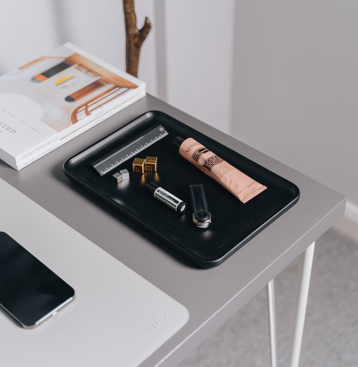 Black Valet Desk Tray