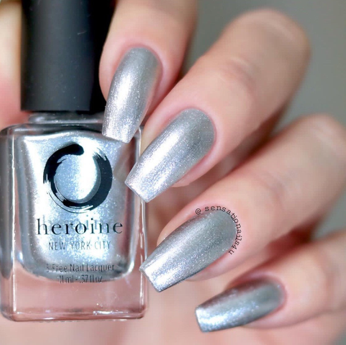 metallic silver nail polish