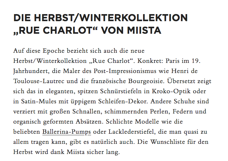 Miista featured in Harpers Bazaar Germany