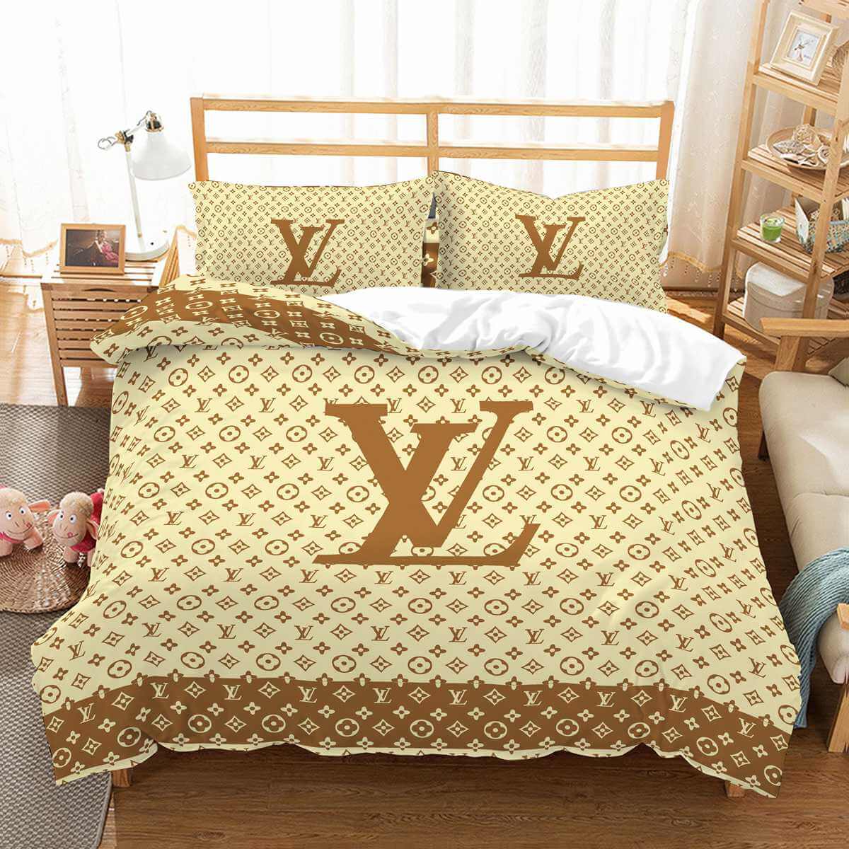 3D Customize Fashion Brands LV Bedding Set Duvet Cover Set Bedroom Set ...