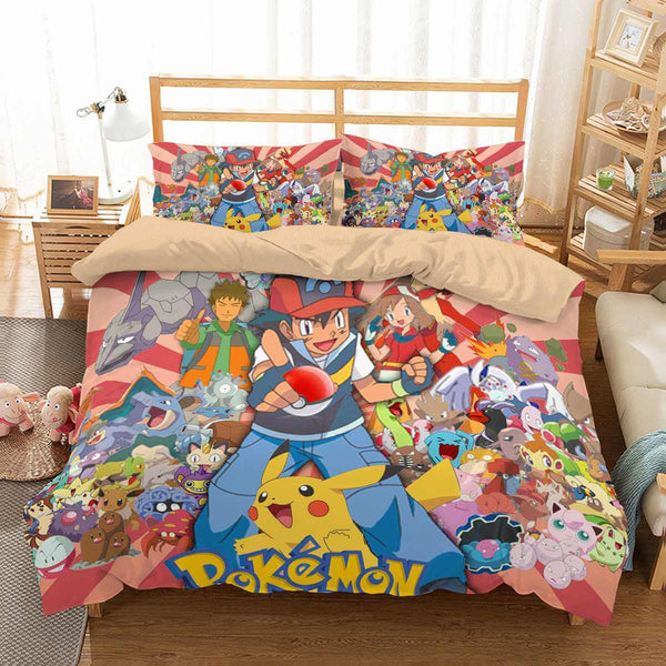 3d customize pokemon bedding set duvet cover set bedroom set bedlinen