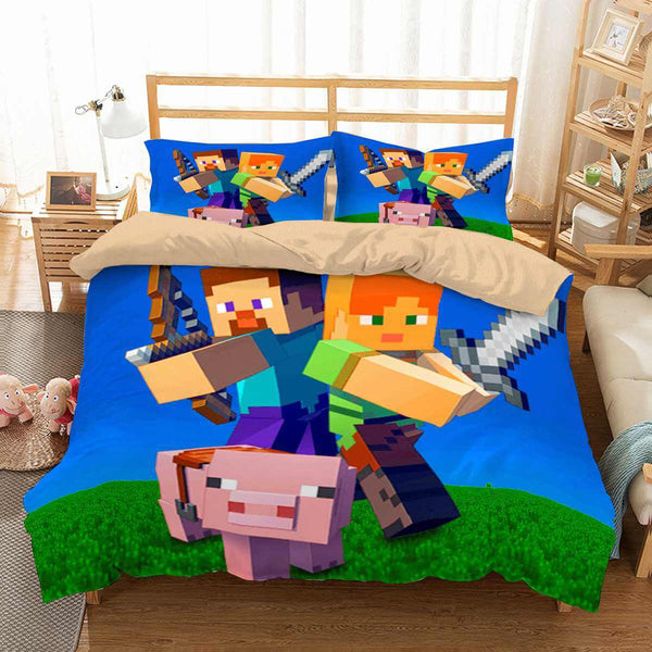 3d Customize Minecraft Bedding Set Duvet Cover Set Bedroom Set