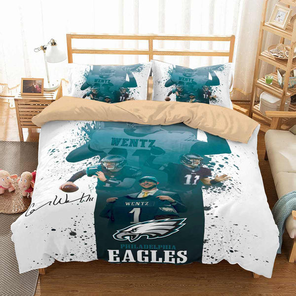 3d Customize Philadelphia Eagles Carson Wentz Bedding Set Duvet Cover Set Bedroom Set Bedlinen