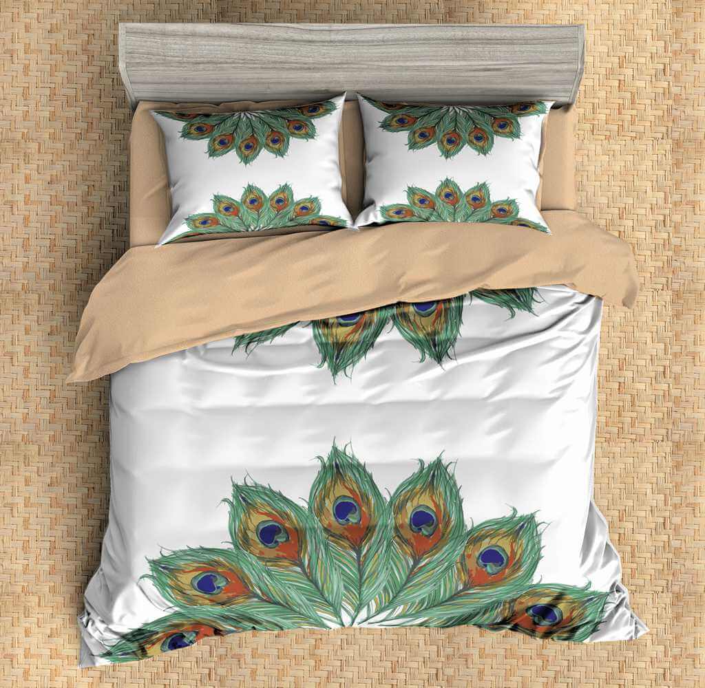 3d Customize Peacock Feathers Bedding Set Duvet Cover Set Bedroom