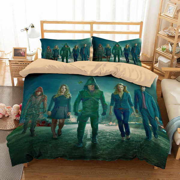 Green Arrow 3pcs Bedding Set Of Duvet Cover Pillowcases Comforter Cover Set