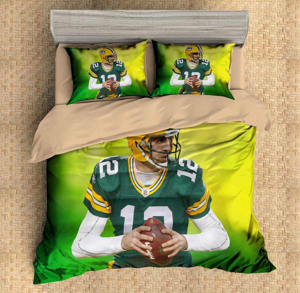 3d Customize Aaron Rodgers Green Bay Packers Bedding Set Duvet Cover Set Bedroom Set Bedlinen