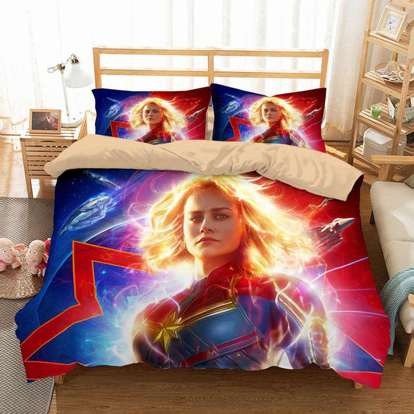 3d Customize Captain Marvel Bedding Set Duvet Cover Set Bedroom