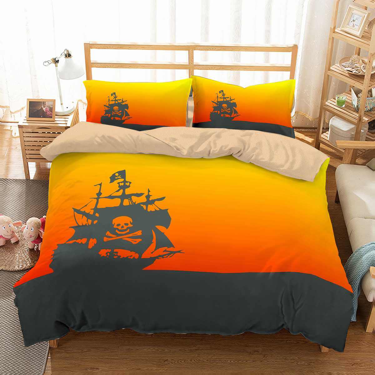 3d Customize Pirate Ship Bedding Set Duvet Cover Set Bedroom Set