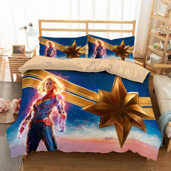 3d Customize Captain Marvel Bedding Set Duvet Cover Set Bedroom