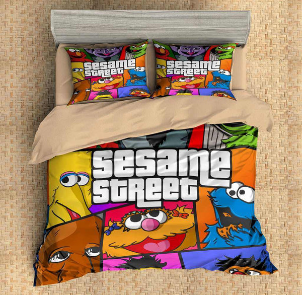 3d Customize Sesame Street Bedding Set Duvet Cover Set Bedroom Set