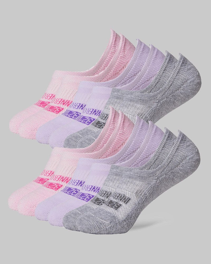 6 Pairs Solid Color Non Slip Yoga Socks, Comfy Low Cut Socks For Youth Adult