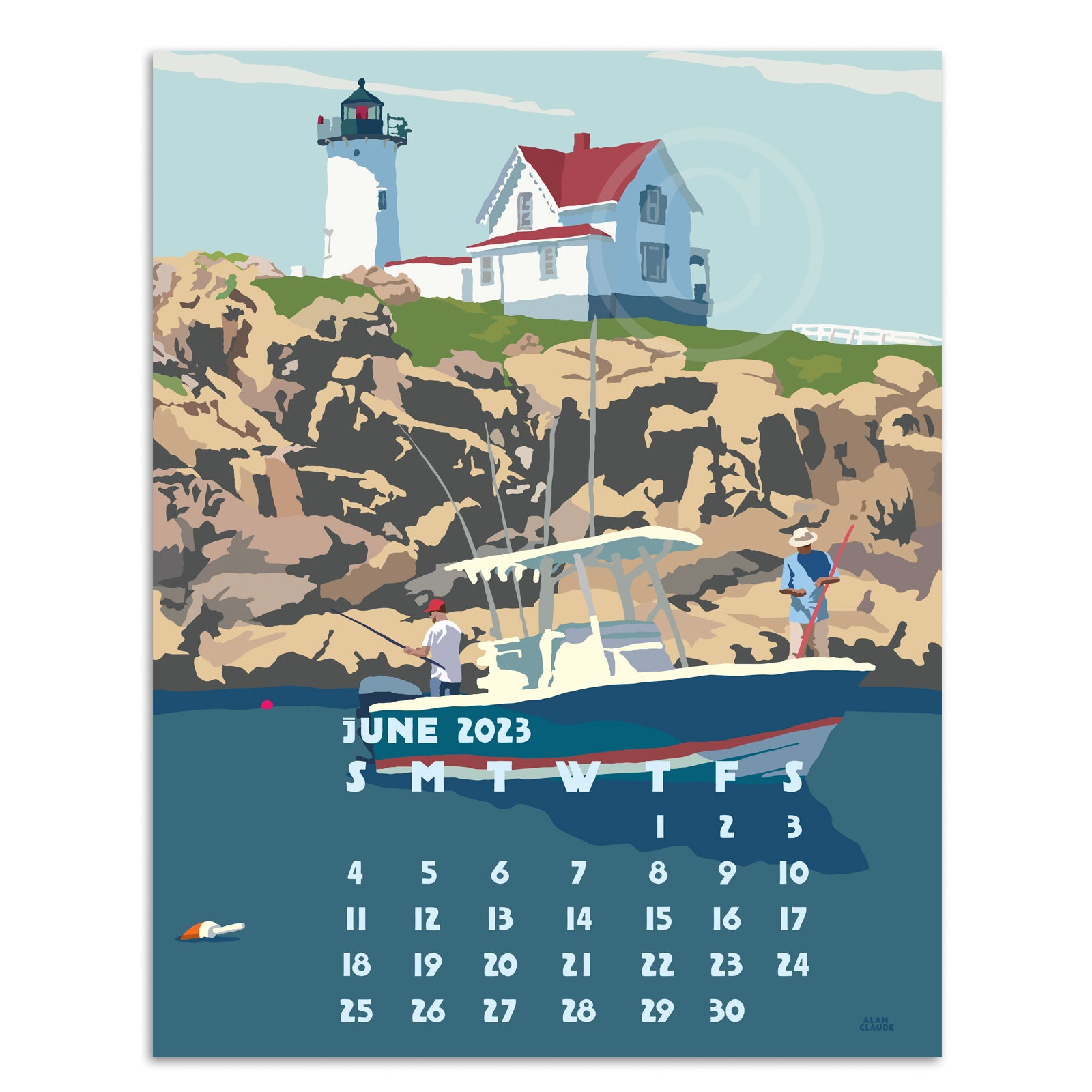 2023 POSTER Art Calendar 11x14 poster style of Maine and New England