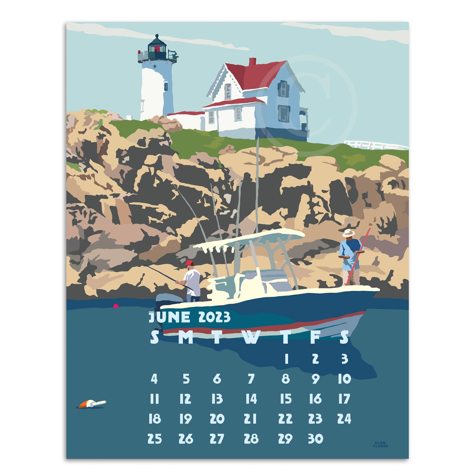 2023 Poster Art Calendar 11X14 Poster Style Of Maine And New England - Alan Claude Gallery