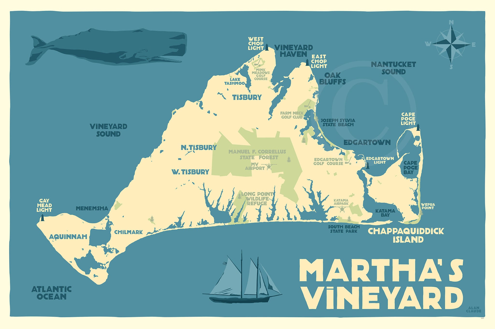 Map of martha's vineyard