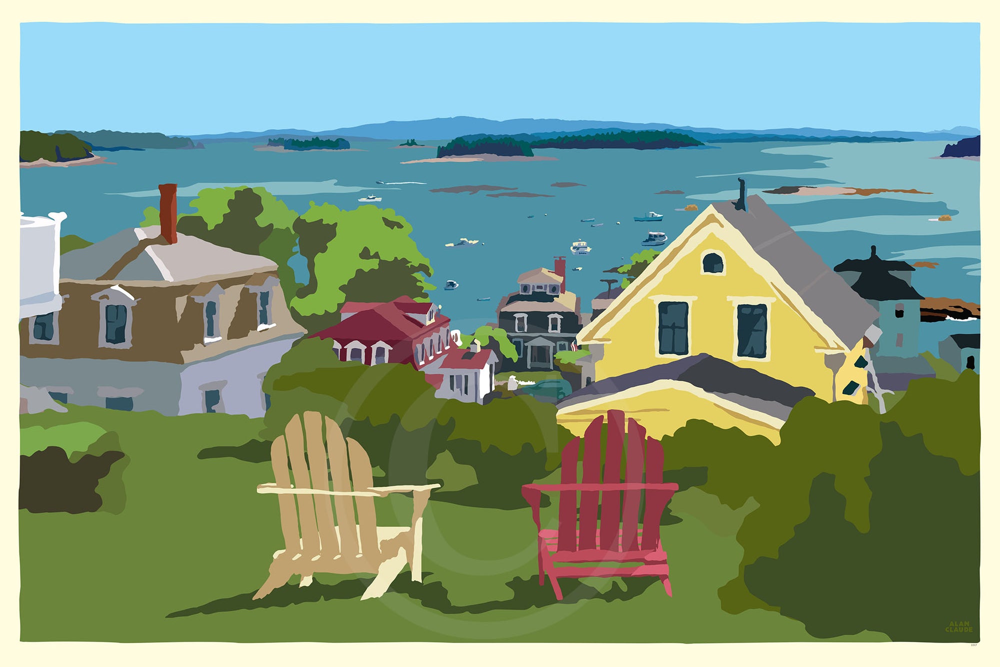 village scene of clipart