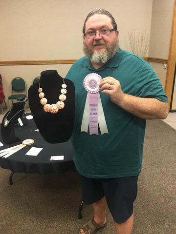 Greg winning award 2018 Cherokee Holiday Art Show