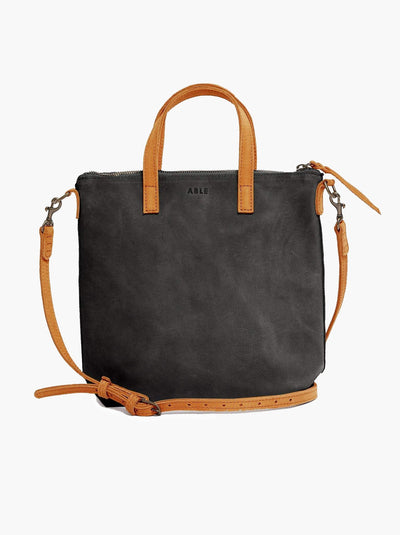 Abera Commuter - ABLE-black-cognac-leather-purse-crossbody-bag